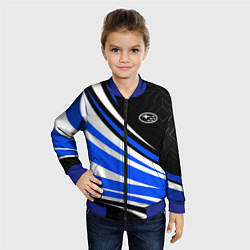 Бомбер детский Субару - бело-синий, цвет: 3D-синий — фото 2