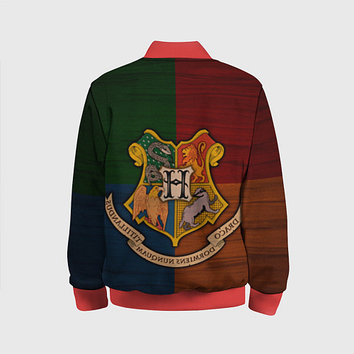 Детский бомбер Hogwarts emblem / 3D-Красный – фото 2