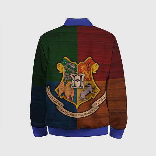 Детский бомбер Hogwarts emblem / 3D-Синий – фото 2