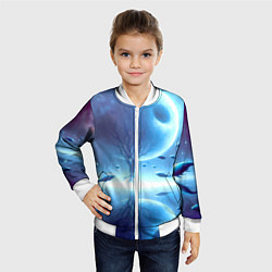 Бомбер детский Луна и рыбы - нейроарт фантазия, цвет: 3D-белый — фото 2