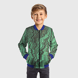 Бомбер детский Разводы в зеленом цвете, цвет: 3D-синий — фото 2