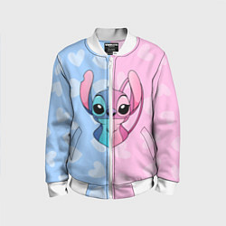 Бомбер детский Стич и Ангел, цвет: 3D-белый