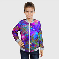 Бомбер детский Новогоднее свечение гирлянд, цвет: 3D-серый — фото 2