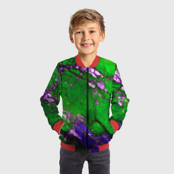 Бомбер детский A purple mineral in a green stone, цвет: 3D-красный — фото 2