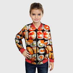 Бомбер детский Большой сет роллов, цвет: 3D-красный — фото 2