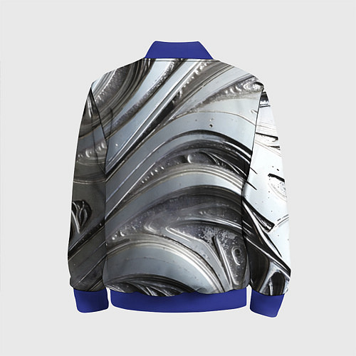Детский бомбер Полированный серебряный металл / 3D-Синий – фото 2