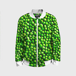 Бомбер детский Горошек, цвет: 3D-белый