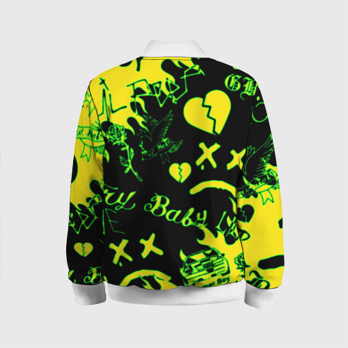 Детский бомбер Lil Peep кислотные автографы / 3D-Белый – фото 2
