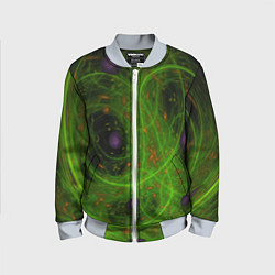 Бомбер детский Зелёный дым абстракция, цвет: 3D-серый