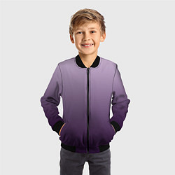 Бомбер детский Градиент мягкий холодный сиреневый, цвет: 3D-черный — фото 2