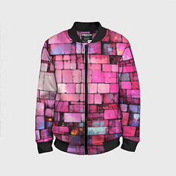Бомбер детский Pink bricks, цвет: 3D-черный