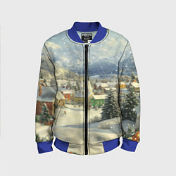 Бомбер детский Дух рождества, цвет: 3D-синий