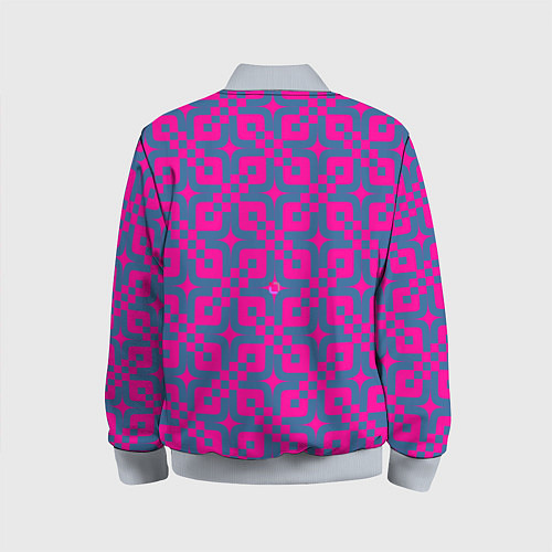Детский бомбер Розово-синий узор / 3D-Серый – фото 2