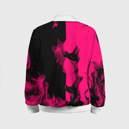 Детский бомбер Monster energy fire pink / 3D-Белый – фото 2