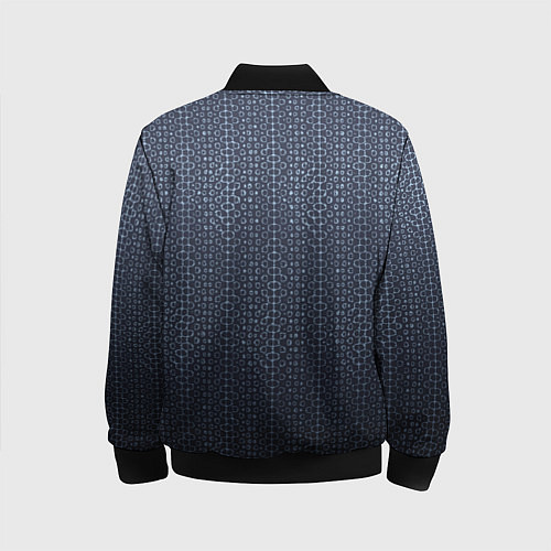 Детский бомбер Тёмный серо-синий градиент текстурированный с узор / 3D-Черный – фото 2