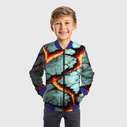 Бомбер детский Треснувший камень жёлтый, цвет: 3D-синий — фото 2