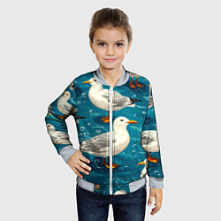 Бомбер детский Чайка, цвет: 3D-серый — фото 2