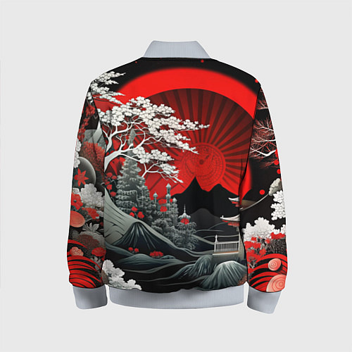 Детский бомбер Деревья Японии и природа / 3D-Серый – фото 2