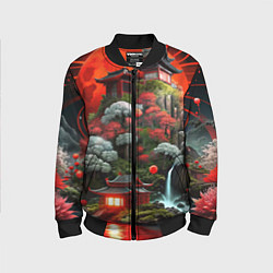 Бомбер детский Японская гора природа, цвет: 3D-черный