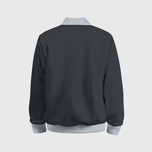 Детский бомбер Вязью Таня - красная надпись / 3D-Серый – фото 2