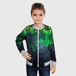 Бомбер детский Абстракция - acid web, цвет: 3D-серый — фото 2