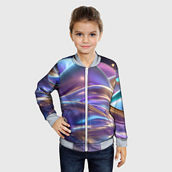 Бомбер детский Волны космические, цвет: 3D-серый — фото 2