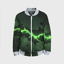 Бомбер детский Неоновая плита с зеленым разломом, цвет: 3D-серый