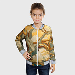 Бомбер детский Дерево в японском стиле, цвет: 3D-серый — фото 2