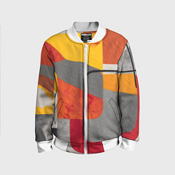 Детский бомбер Абстракция с желтым и оранжевым