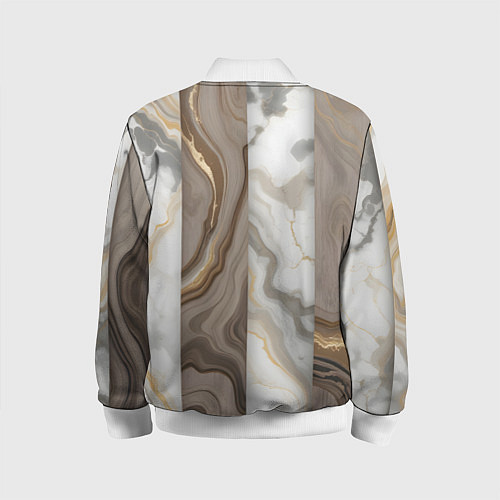 Детский бомбер Дерево и мрамор / 3D-Белый – фото 2