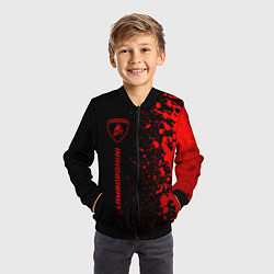Бомбер детский Lamborghini - red gradient по-вертикали, цвет: 3D-черный — фото 2