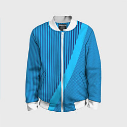 Бомбер детский Сине-голубой с широкой полосой, цвет: 3D-белый