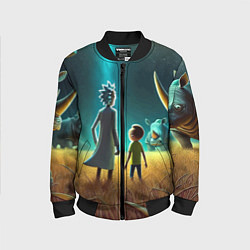 Детский бомбер Морти и Рик на планете носорогов - неоновое свечен