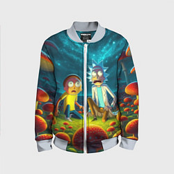 Бомбер детский Rick and Morty on the fly agaric planet, цвет: 3D-серый
