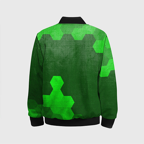 Детский бомбер Mitsubishi - green gradient вертикально / 3D-Черный – фото 2