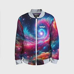 Бомбер детский Неоновая галактическая спираль - нейроарт, цвет: 3D-серый