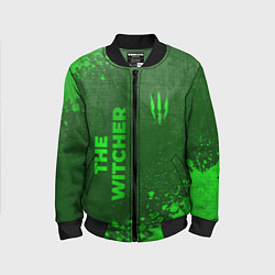 Бомбер детский The Witcher - green gradient вертикально, цвет: 3D-черный