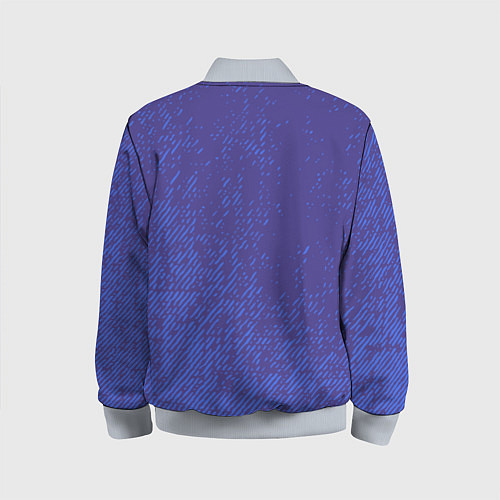 Детский бомбер Джинс с потертостями-синий / 3D-Серый – фото 2