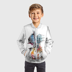 Бомбер детский Скрипка, цвет: 3D-белый — фото 2