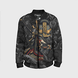 Детский бомбер Самурай и драконы в стиле ирезуми