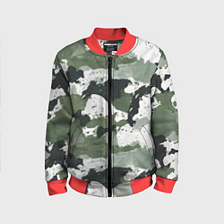 Бомбер детский Текстурный камуфляж, цвет: 3D-красный