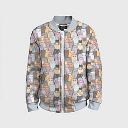 Бомбер детский Котики, цвет: 3D-серый