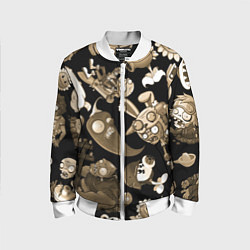 Бомбер детский Растения против зомби в бежевом цвете, цвет: 3D-белый