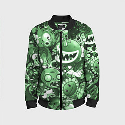Бомбер детский Растения против зомби в зеленом цвете, цвет: 3D-черный