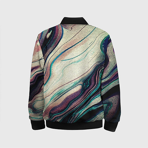 Детский бомбер Абстракция тёмные краски с текстурой / 3D-Черный – фото 2