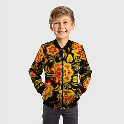 Бомбер детский Хохлома - роспись, цвет: 3D-черный — фото 2