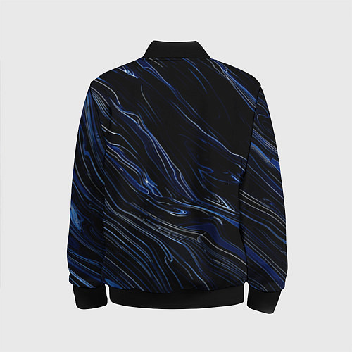 Детский бомбер Чёрно-синий абстракция линии / 3D-Черный – фото 2