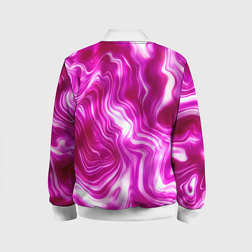 Детский бомбер Завихрения - оттенки розового и белого / 3D-Белый – фото 2