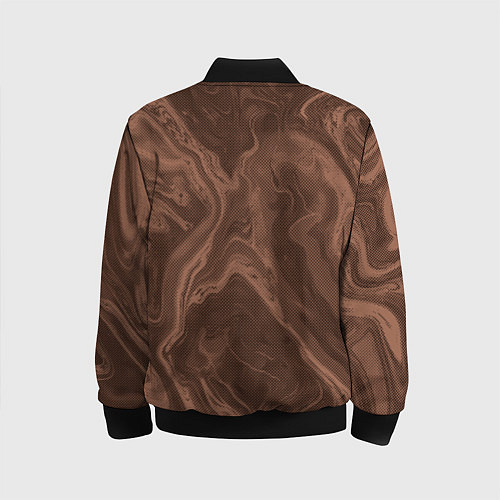 Детский бомбер Коричневый абстракция в точку / 3D-Черный – фото 2