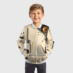 Бомбер детский Архитектурный сюр, цвет: 3D-белый — фото 2